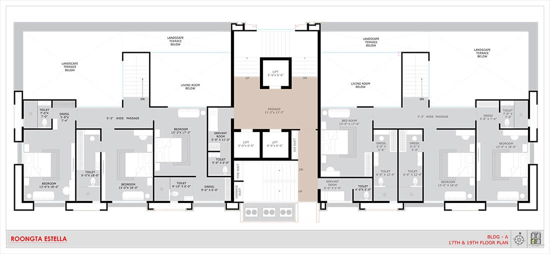TYPICAL FLOOR PLAN | A BUILDING | 17 To 19
